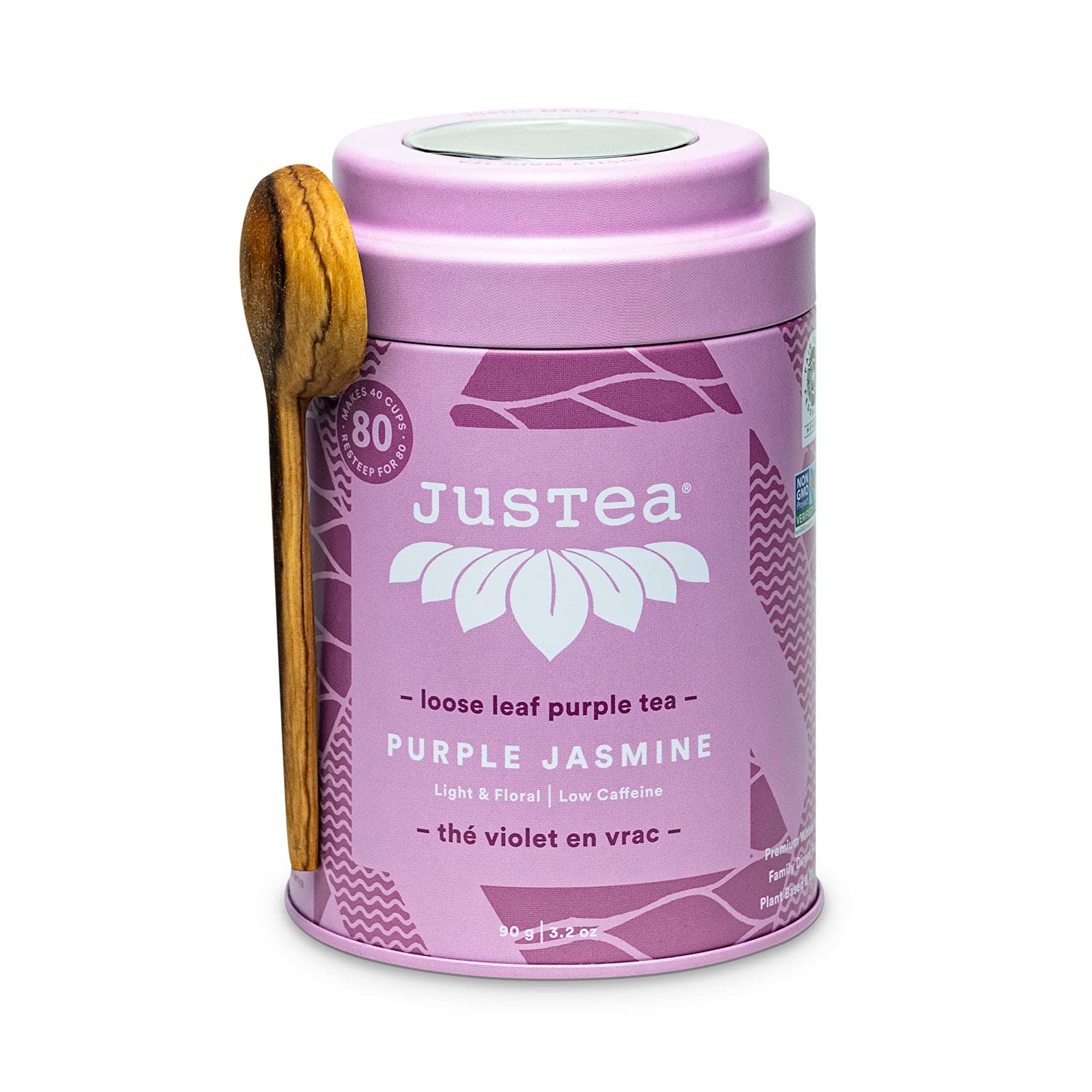 Amazon.com : JusTea PURPLE JASMINE | Loose Leaf Purple Tea | Tin